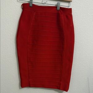 Elegant Red Pencil Skirt